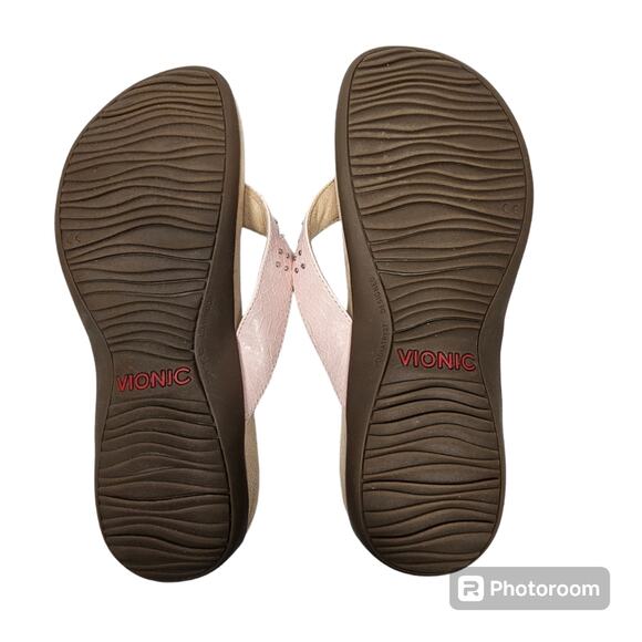 Vionic Lucia Pink Thong Sandals with Rhinestones NWOT Size 10 - Picture 7 of 8